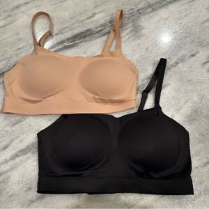 Soma Enbliss Luxe Bralette Size Small Set of 2 Black Nude Adjustable Straps
